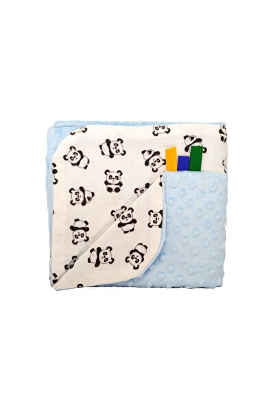 EgaKids Paturica Minky pentru copii 75x75 cm K-637 Blue Panda