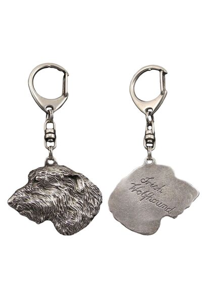 Art - Dog Irish Wolfhound I - Breloc placat cu argint cu câine, pandantiv pen...