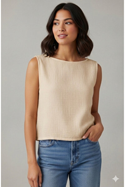 estewoman Muslin 100% Cotton Sleeveless Blouse