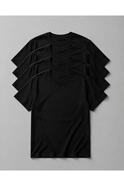 ciwi&life Unisex Ανδρικό/Γυναικείο Μπλουζάκι 4 τεμαχίων από μαύρο βαμβάκι με ...