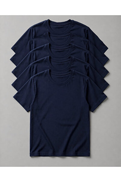 memowear Unisex Ανδρικό/Γυναικείο Βαμβακερό μπλουζάκι με λαιμόκοψη 5'Li Navy ...