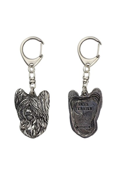 Art - Dog Silky Terrier - Silver-plated key ring with dog,handbag decoration,...