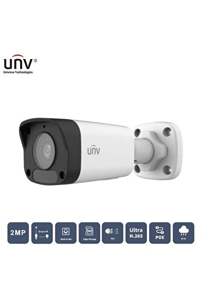 Uniview IPC2122LB-ASF28K-A 2MP 2.8MM 30MT H265+ IP67 DAHİLİ SES IR BULLET IP ...