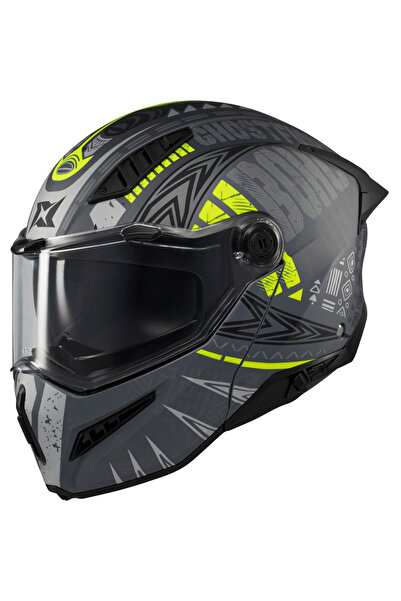 AXXIS Ghostfighter SV Boho C3 Gri Motosiklet Çene Açılır Kask