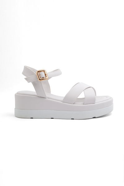 Mamito Ayakkabı Jvl 402 Cross-Strapped Adjustable Wedge Heel Sandals
