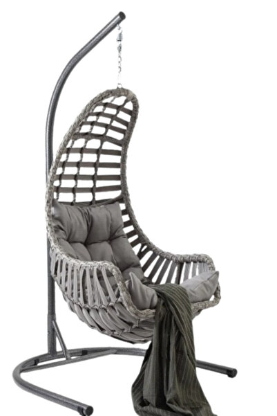 Lamba Datça Tekli Şık Tasarım Modern Rattan Salıncak – Dayanıklı ve Rahat