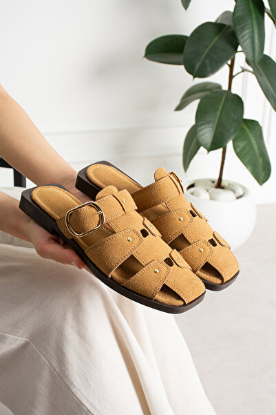 Zintra Women's Suede Buckle Slippers Stylish and Comfortable Casual Summer Sa...