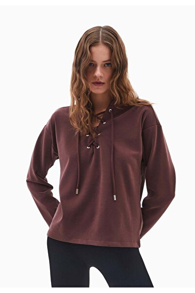 OXXO Hooded Oversize Sweatshirt - BITTER CHOCOLATE