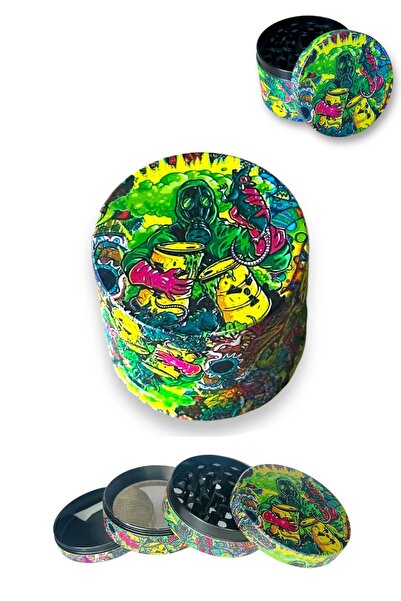 Kalitomi 63mm Toxic Tasarım Grinder Premium 4 Katmanlı Geniş Hazne Manuel Kah...