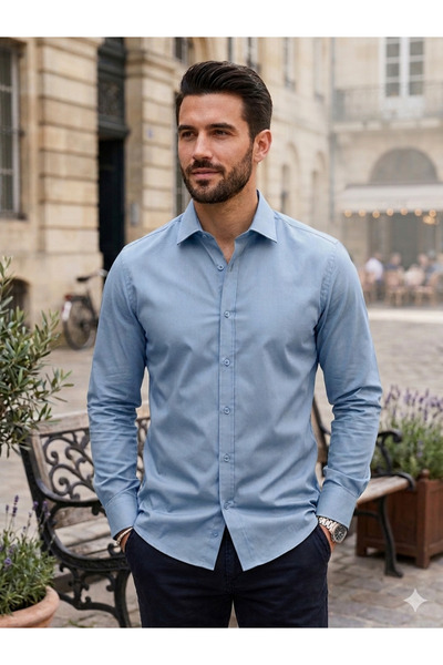 Fine Touch Men's Shirt Premium Series – Modern Cut, Stylish Combination, High...