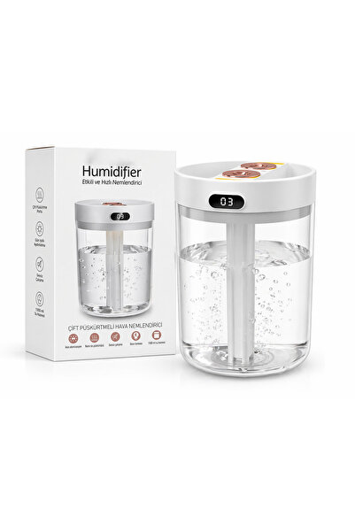 WEEPY Çift Püskürtmeli Hava Nemlendirici 1500 ml LED Işıklı USB Şarjlı Sessiz...