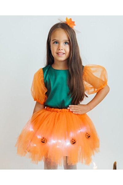 fustite cu luminite Πορτοκαλί στολή κολοκύθας, 3 τεμαχίων - 10-12 ετών (140-1...