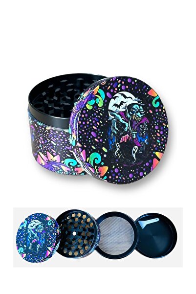 Kalitomi 63mm Desenli Grinder Premium 4 Katmanlı Çinko Alaşım Manuel Kahve Ba...