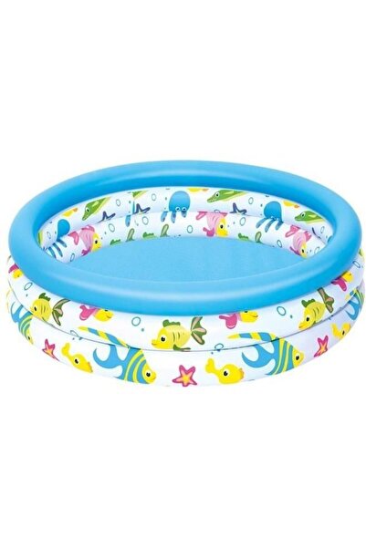 BESTWAY Piscina gonflabila pentru copii Fish Blue, Diametru 102x25 cm, Materi...