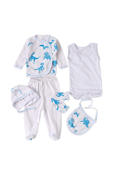 MiniKids Σετ στολής μεγάλου δεινοσαύρου 6 τεμαχίων, λευκό-μπλε