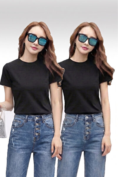 warn Σετ 2 τεμαχίων Γυναικείο T-Shirt με λαιμόκοψη ποδηλάτου, ελαστικό Lycra,...