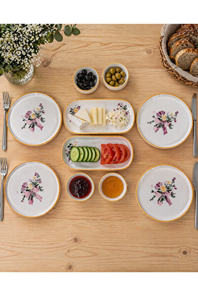 Home 10 parça çiçek desen kahvaltı takımı