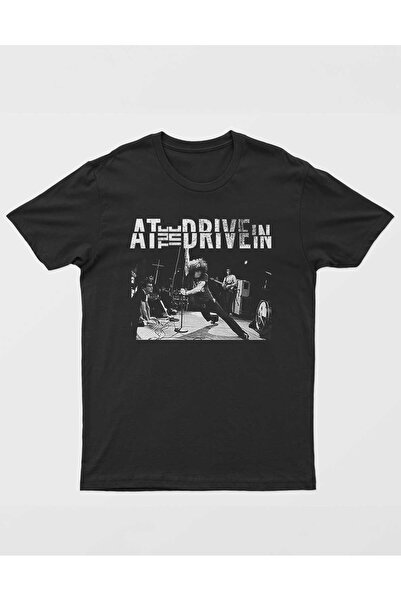 buzagi tasarım ürünleri At the Drive in Regular Fit Black Unisex T-Shirt