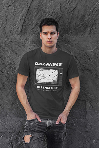 buzagi tasarım ürünleri Discharge Digital Printing Regular Fit Black Unisex T...