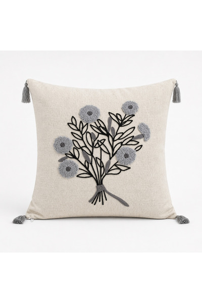 Livera Home Modern Punch Embroidered 2-Piece Throw Pillow Cover 43X43 Decorative