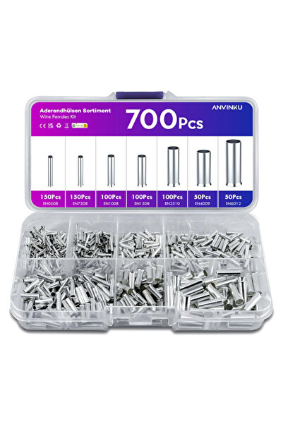 Choice1 700Pcs 600/700pcs Bare Terminal Tubular Wire End Ferrules Uninsulated...