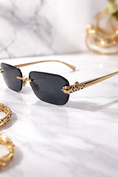 Optic Master Kaplan Frameless Sunglasses with Black Lenses