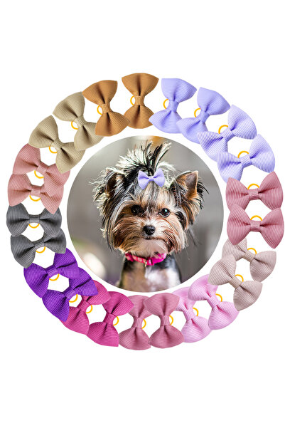 Choice purple 30PCS Colorful Dog Bows Bands Handmade Small Dog Bowknots Cute ...