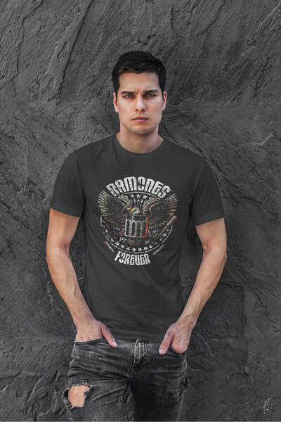 buzagi tasarım ürünleri Ramones Regular Mold Black Unisex T-Shirt