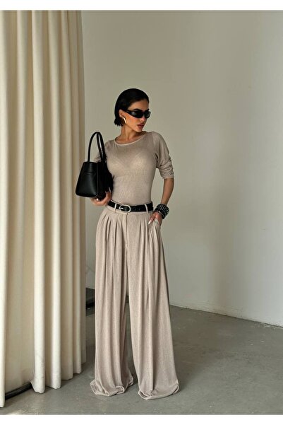 GLAMMOSS L'Atelier Πλεκτό σετ με λινή επένδυση και φλάμες GLM-709