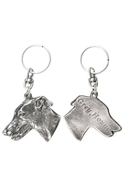 Art - Dog Greyhound - Silver-plated dog pendant, handbag decoration, backpack...