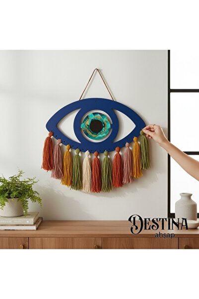 Destina Ahşap - Ahşap Göz Duvar Süsü – Boyanabilir & Kendin Yap Dekor Seti-Mo...