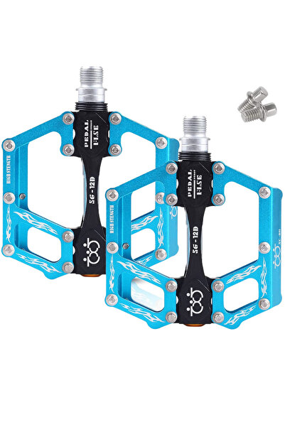 Spfaszeiv Σετ πεταλιών αλουμινίου για ποδήλατα MTB, BMX, αντιολισθητικά, με τ...