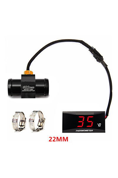 choice2 مقياس حرارة للدراجات النارية بإضاءة LED حمراء - 22 مم، مقياس حرارة ما...