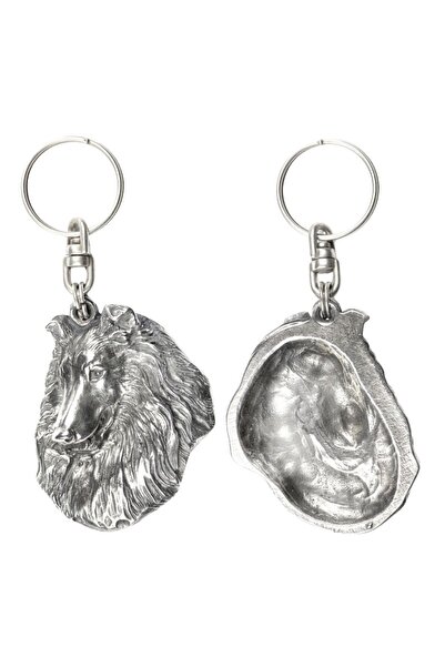 Art - Dog Collie Rough - Silver-plated dog pendant, handbag decoration, backp...
