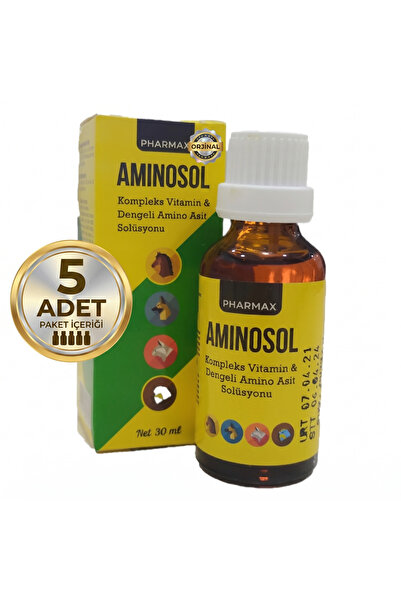 Pharmax Aminosol Kedi, Köpek ve Kuş Vitamini 30 ml x 5 adet - İştah Açıcı ve ...