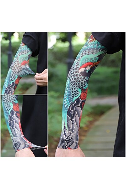 Choice8 CB39 1 Pair Tattoo Arm Sleeves Men Driving Crane Motorcycle Cooling U...