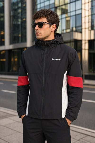 hummel Yeno 940279-2001 Rencoat Μαύρο Ανδρικό Αδιάβροχο