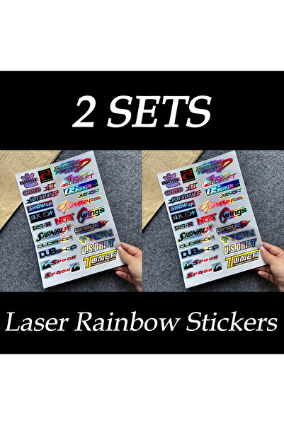 Choice1 01 (2 SETS) Whole Set Laser Rainbow Motorcycle Stickers Moto Bike Win...