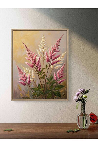 woodretro Πίνακας ζωγραφικής με ροζ λουλούδια Αστίλμπε |   Εκτύπωση UV σε MDF...