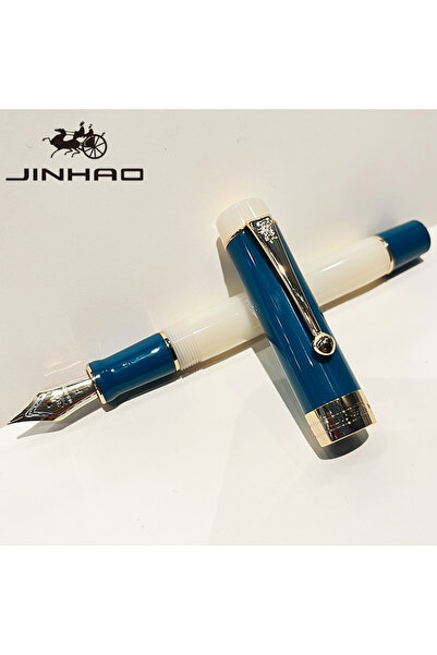 Choice43 قلم الخط الأنيق EF Deep Blue Jinhao Century 100 - تصميم مريح، غطاء د...