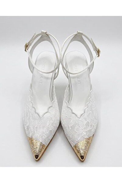 diclepolat Γυναικεία παπούτσια με λεπτό τακούνι και λεπτομέρεια από λευκή δαν...