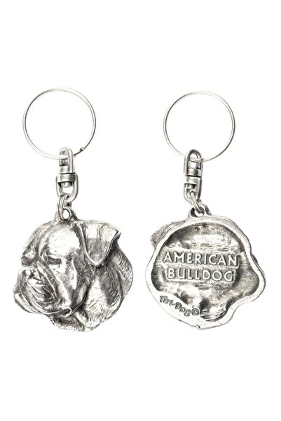 Art - Dog Bulldog American - Pandantiv câine placat cu argint, decorațiune pe...