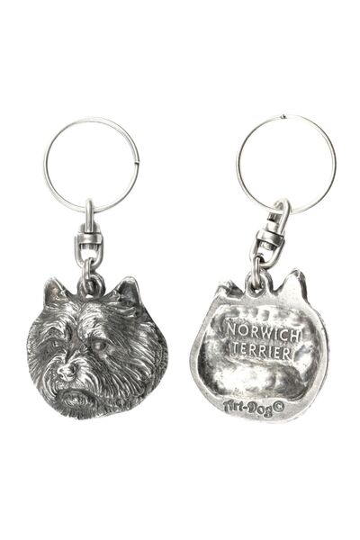 Art - Dog Norwich Terrier - Pandantiv câine placat cu argint, decorațiune pen...