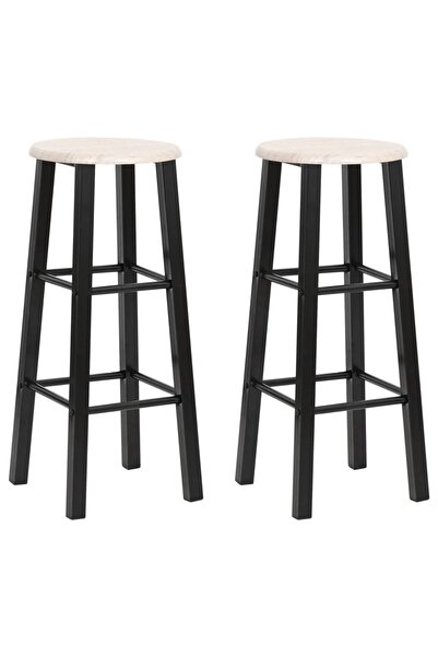 vidaxl Σκαμπό Μπαρ 2 τεμ. Μαύρα από MDF