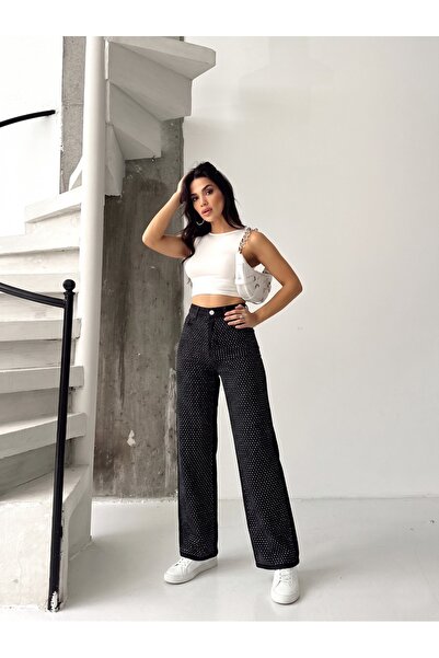 KENE JEANS ΜΑΥΡΟ ΤΖΙΝ ΠΑΝΤΕΛΟΝΙ ΜΕ ΠΕΤΡΕΣ ΣΤΟ ΜΠΡΟΣΤΙΝΟ ΜΕΡΟΣ/ΜΕ ΦΑΡΔΙΑ ΜΠΟΥΤ...