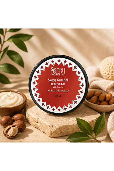 Ashry NATURAL مرطب للجسم، سريع الامتصاص، برائحة الجرافيتي الجذابة، 100 جرام