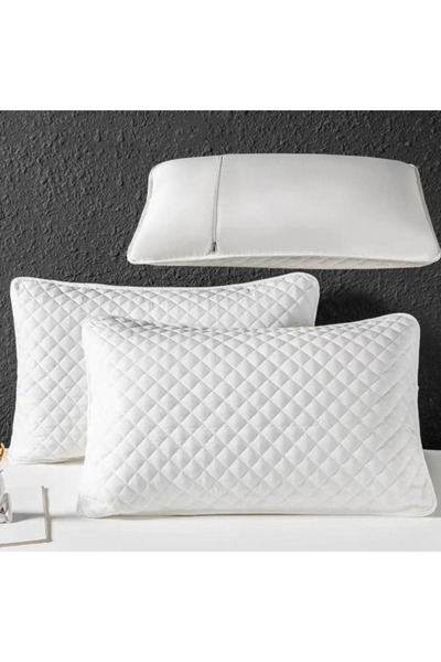 Choice6 White-With Zipper Cotton Pillow Cover Head oil Anti Mite Pillow Case ...