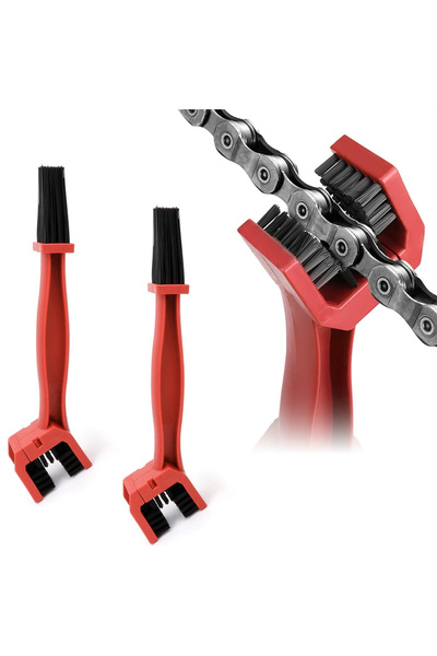 choice2 2PCS-red 1-3Pcs Motorcycle Road Bike Chain Clean Brush Portable Chain...