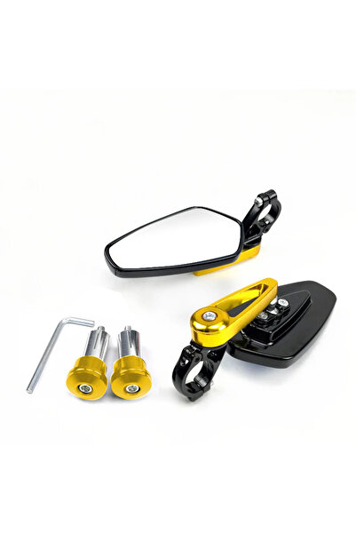 Choice Gold EAFC Universal Motorcycle 22mm Bar End Side Rearview Mirror 2Pcs ...
