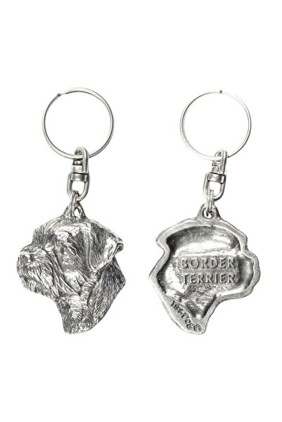 Art - Dog Border Terrier - Silver-plated dog pendant, handbag decoration, bac...